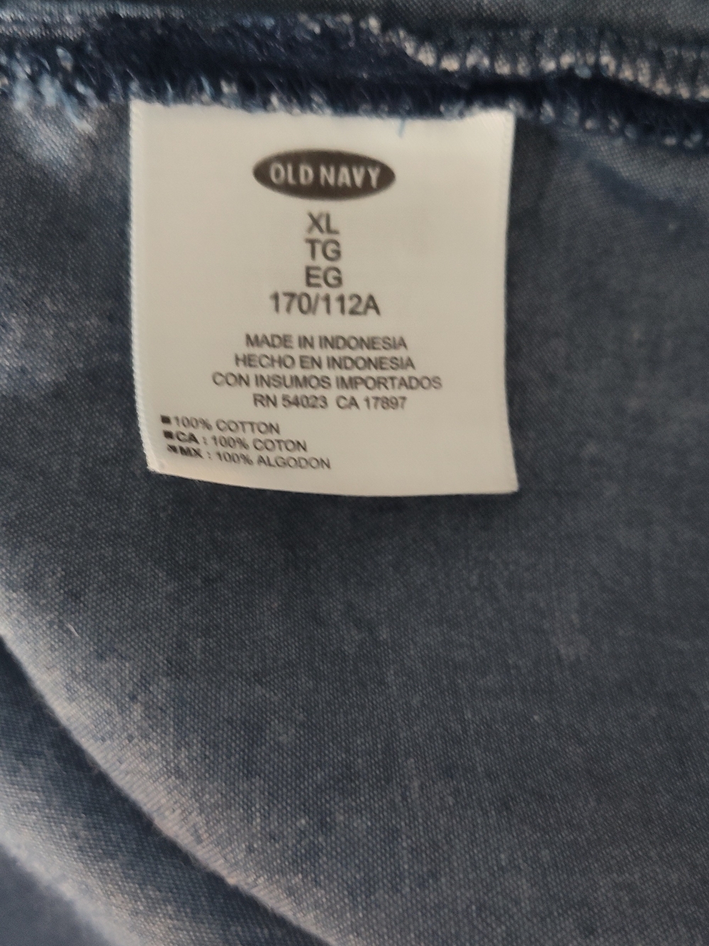 NWOT Old Navy Denim-Style Short Sleeve Dress - Navy Blue, Size XL - Picture 8 of 9